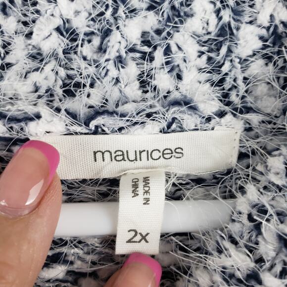 Maurices Womens 2X Chunky Knit Mock Neck Neutral Heathered Colorblock Comfy Cozy - Picture 3 of 8